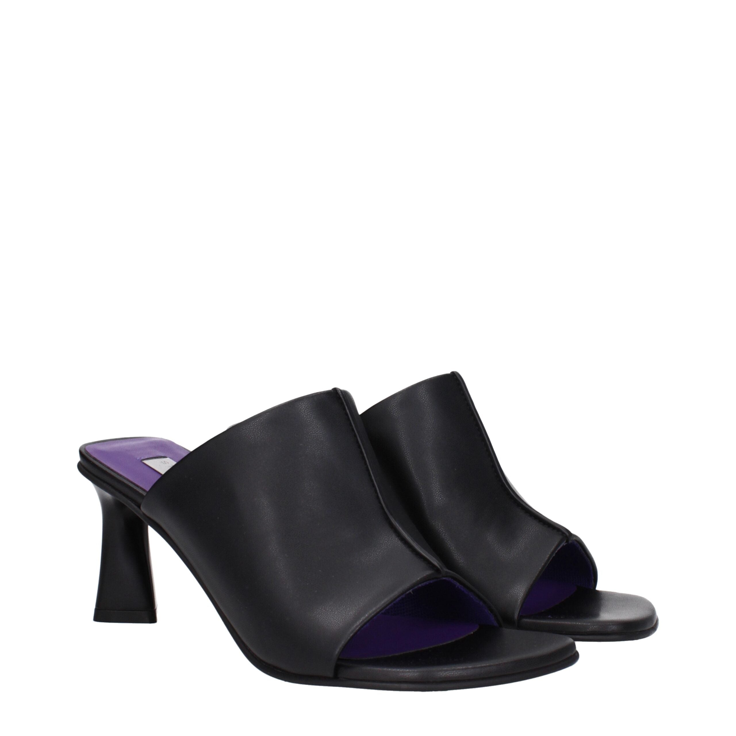 Black Eco Leather Stiletto Heel Sandals
