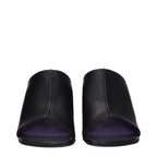 Black Eco Leather Stiletto Heel Sandals
