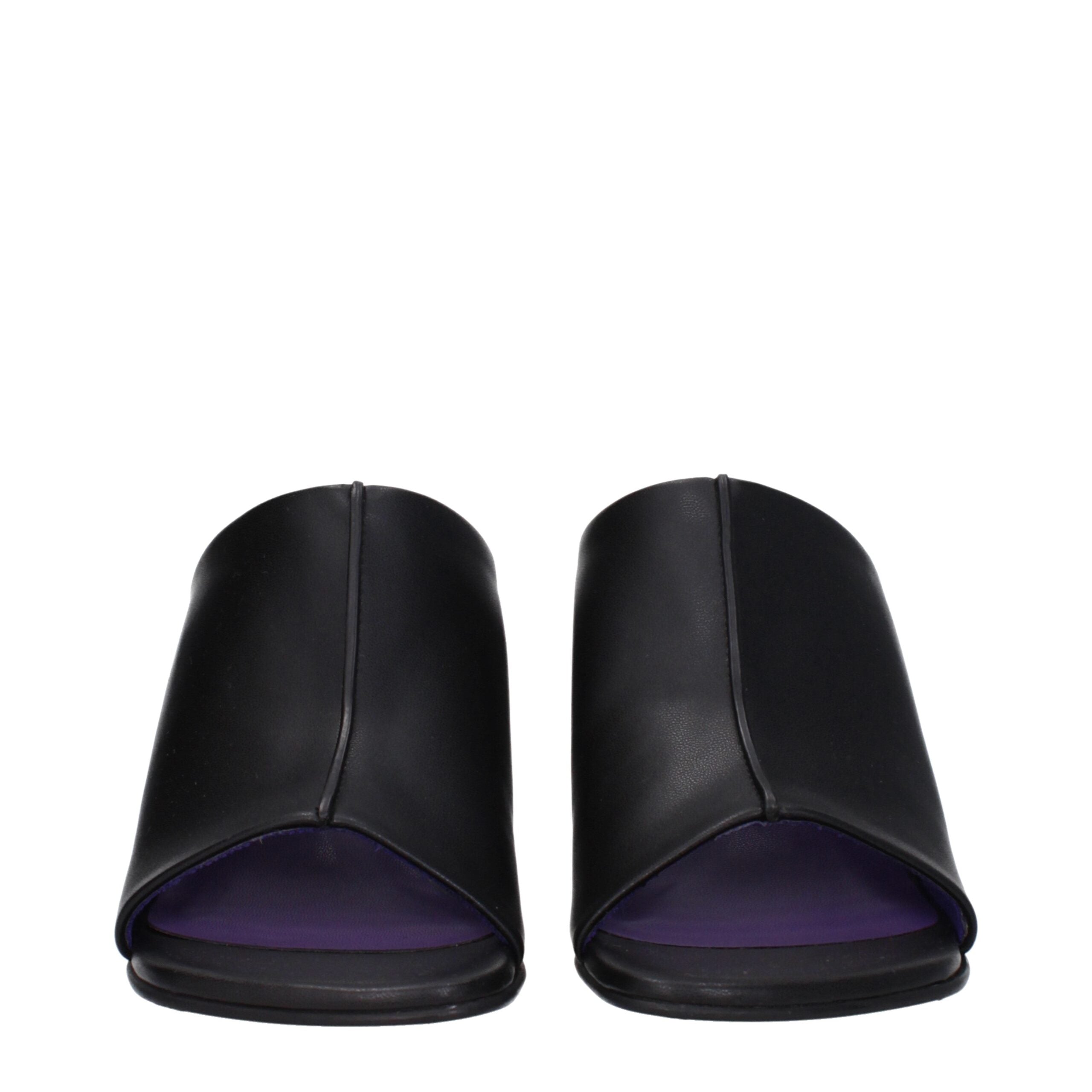 Black Eco Leather Stiletto Heel Sandals