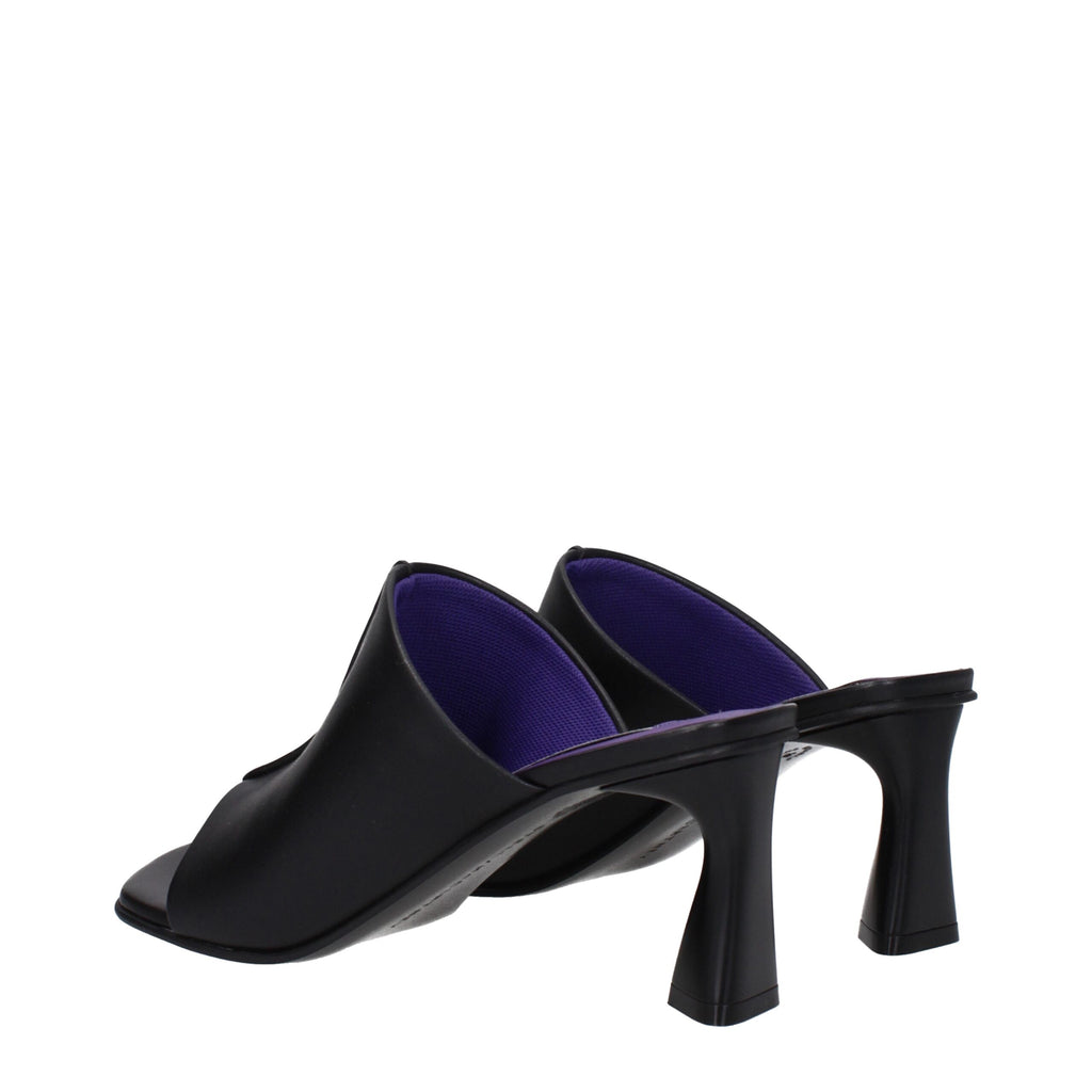 Black Eco Leather Stiletto Heel Sandals