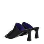 Black Eco Leather Stiletto Heel Sandals