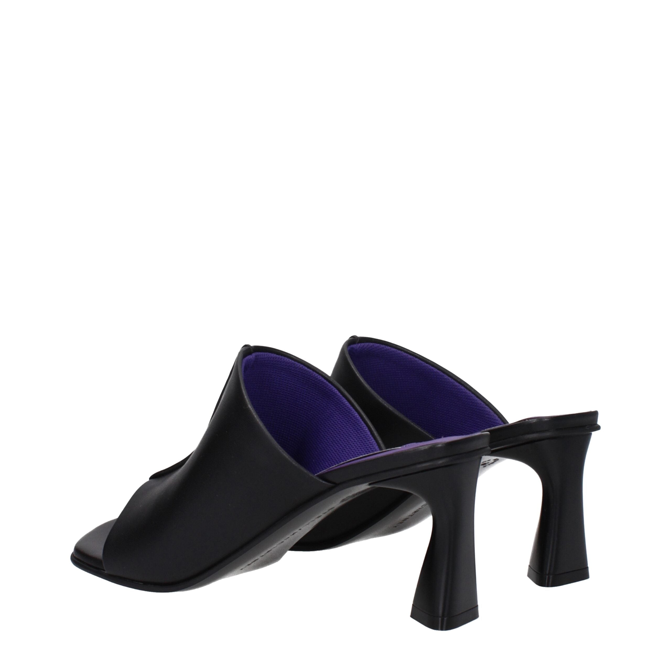 Black Eco Leather Stiletto Heel Sandals