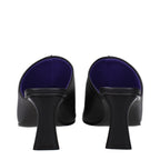 Black Eco Leather Stiletto Heel Sandals