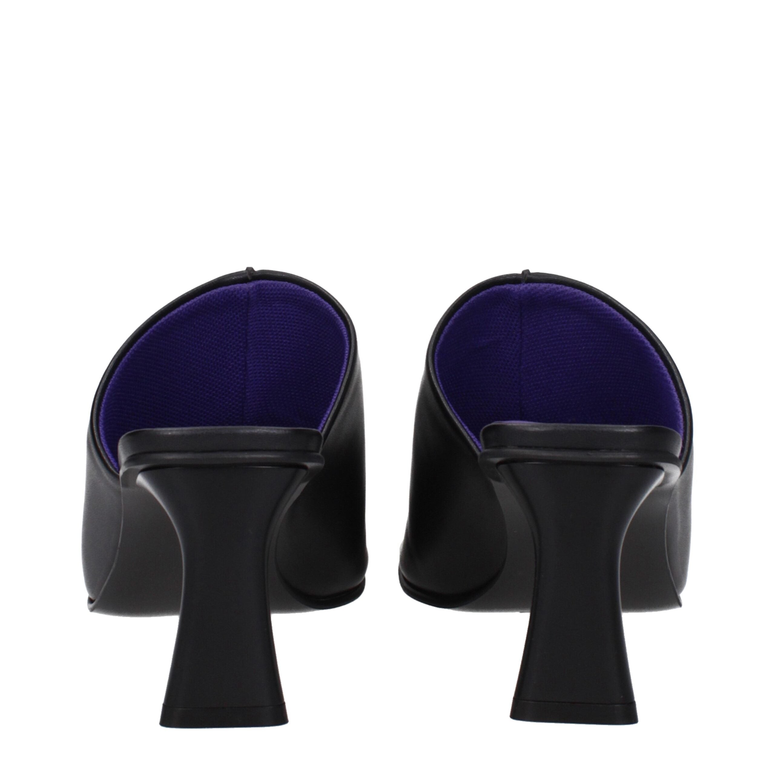 Black Eco Leather Stiletto Heel Sandals