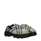 Green Check Fabric Slip-On Loafers