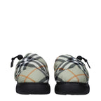 Green Check Fabric Slip-On Loafers