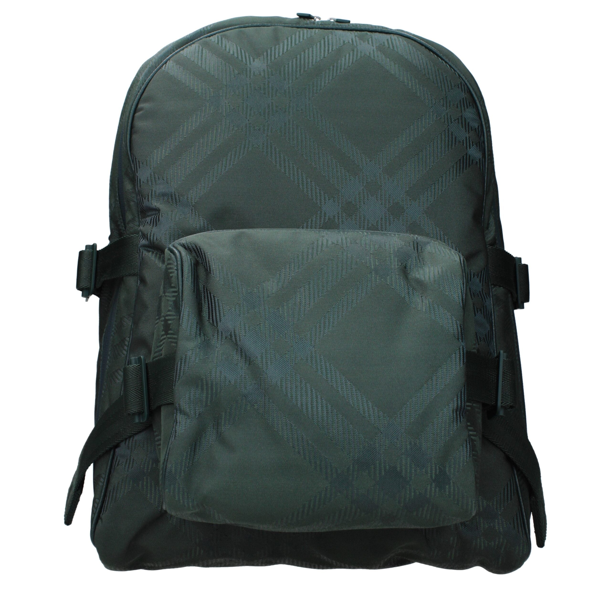 Large Check Fabric Backpack