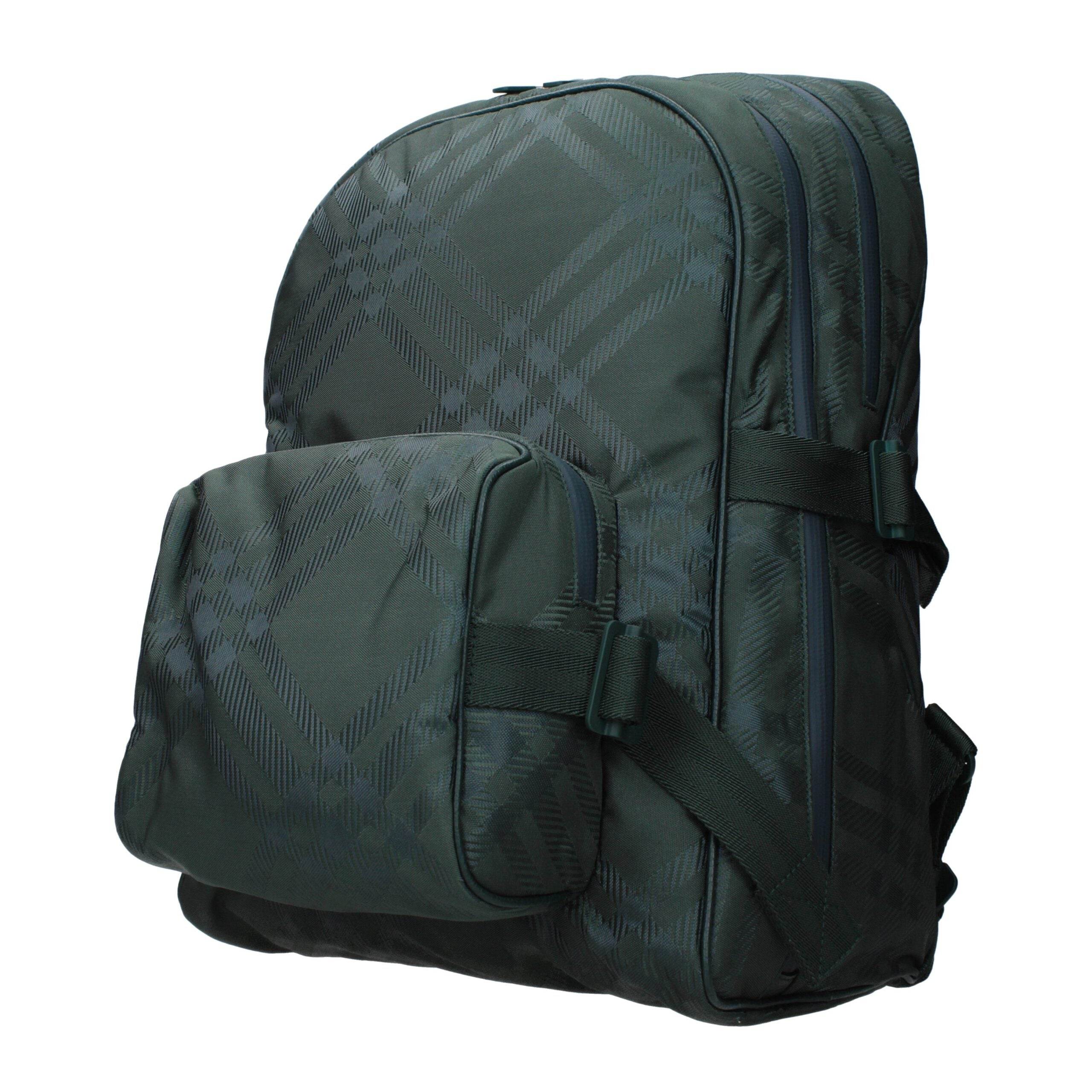 Large Check Fabric Backpack