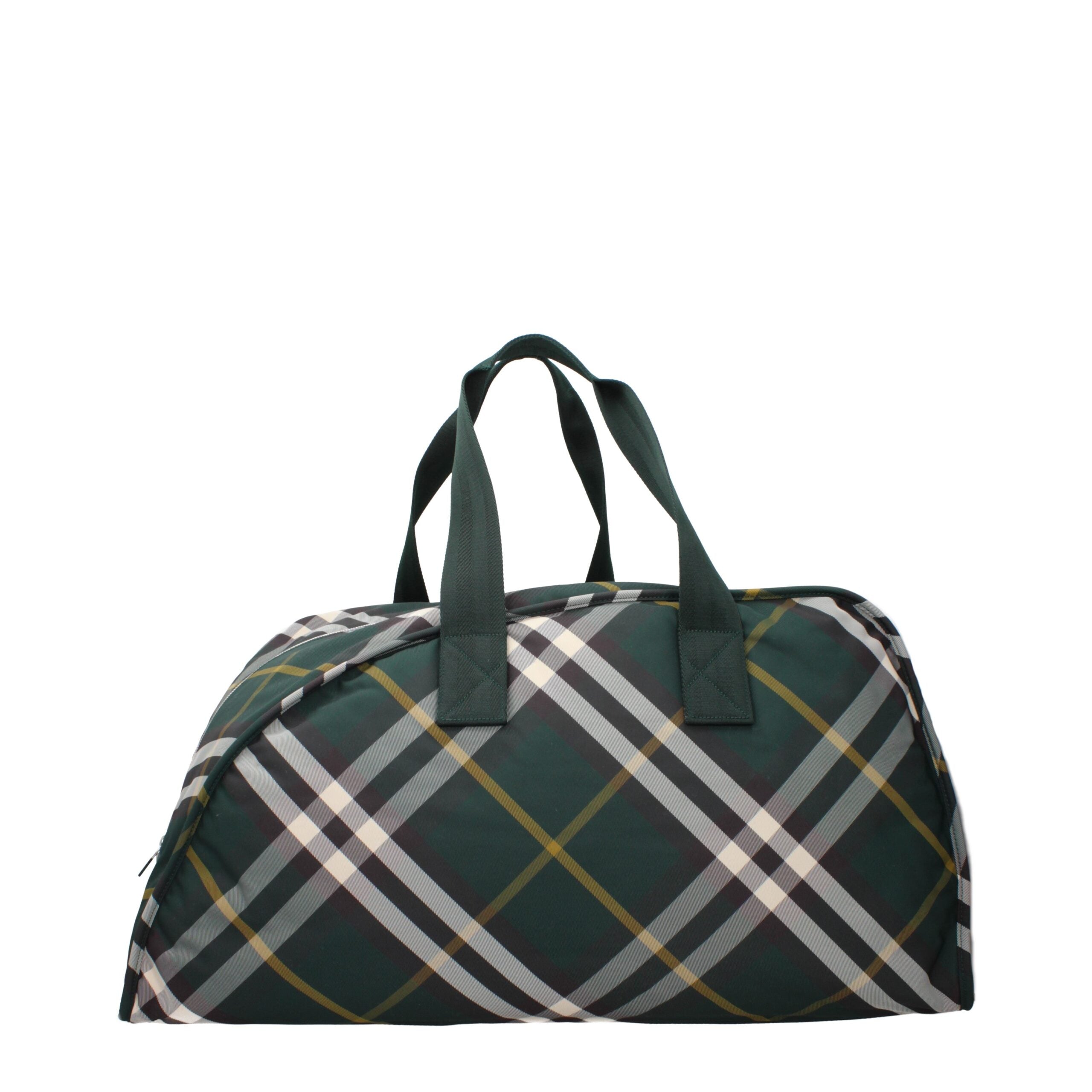 Maxi Green Fabric Check Travel Bag