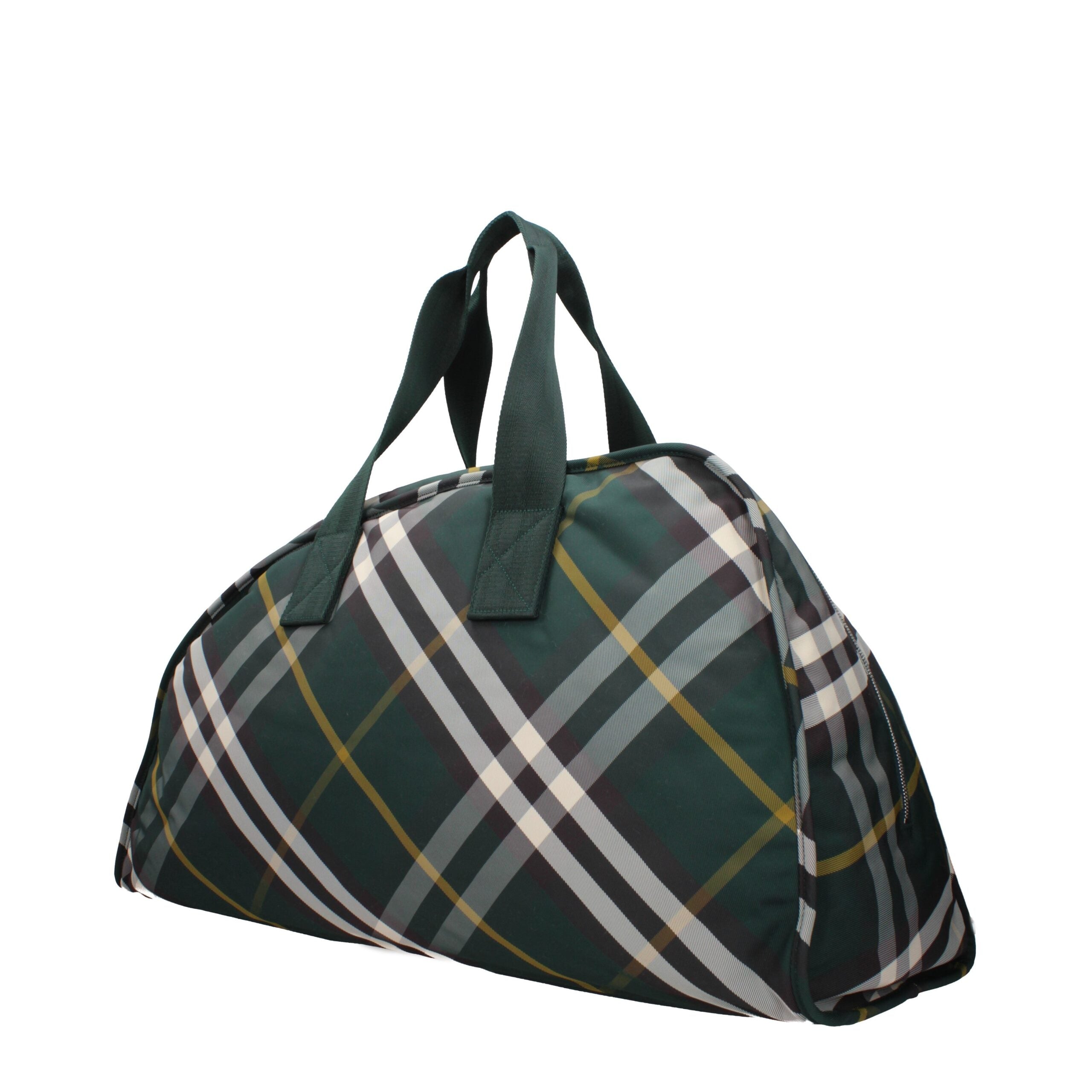 Maxi Green Fabric Check Travel Bag
