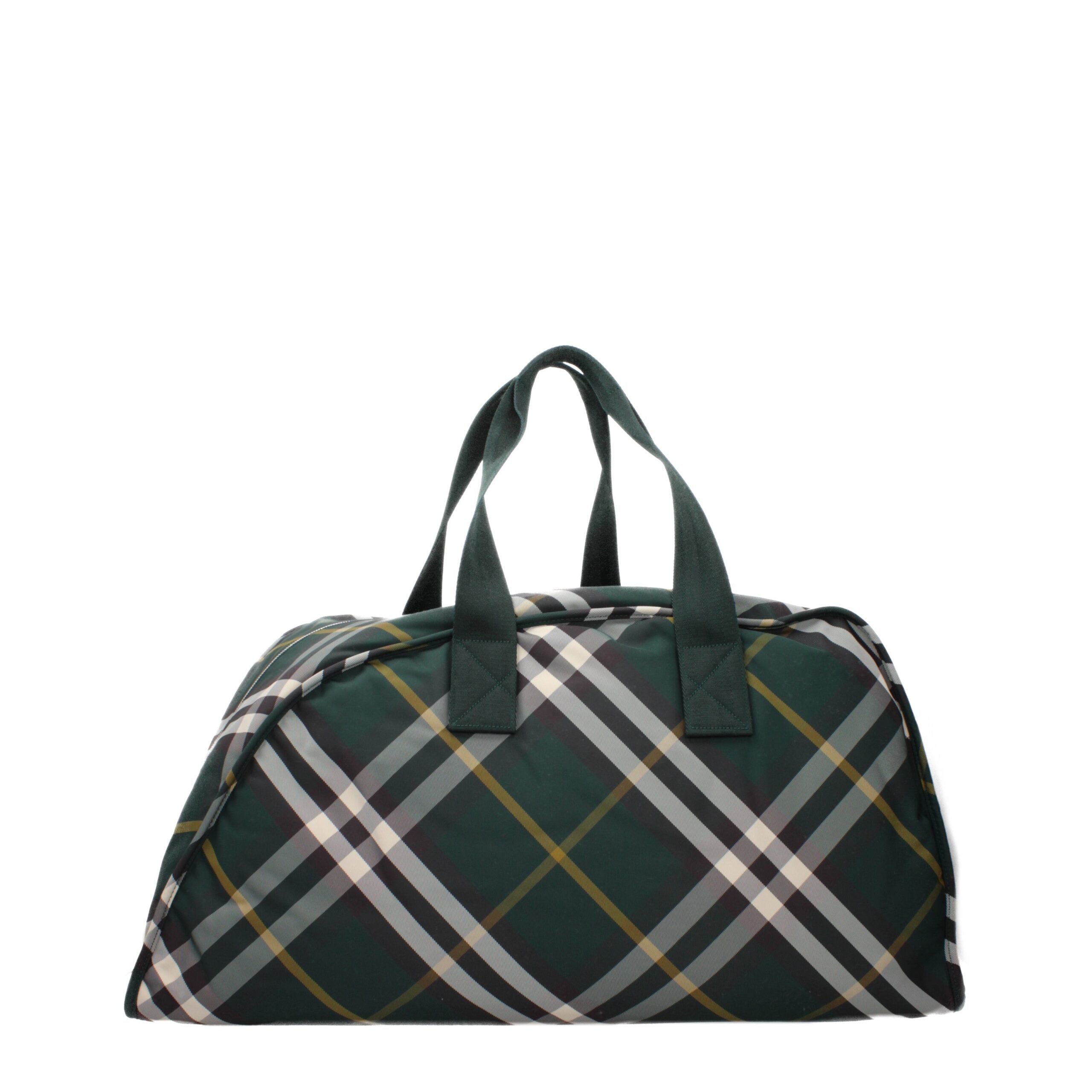 Maxi Green Fabric Check Travel Bag