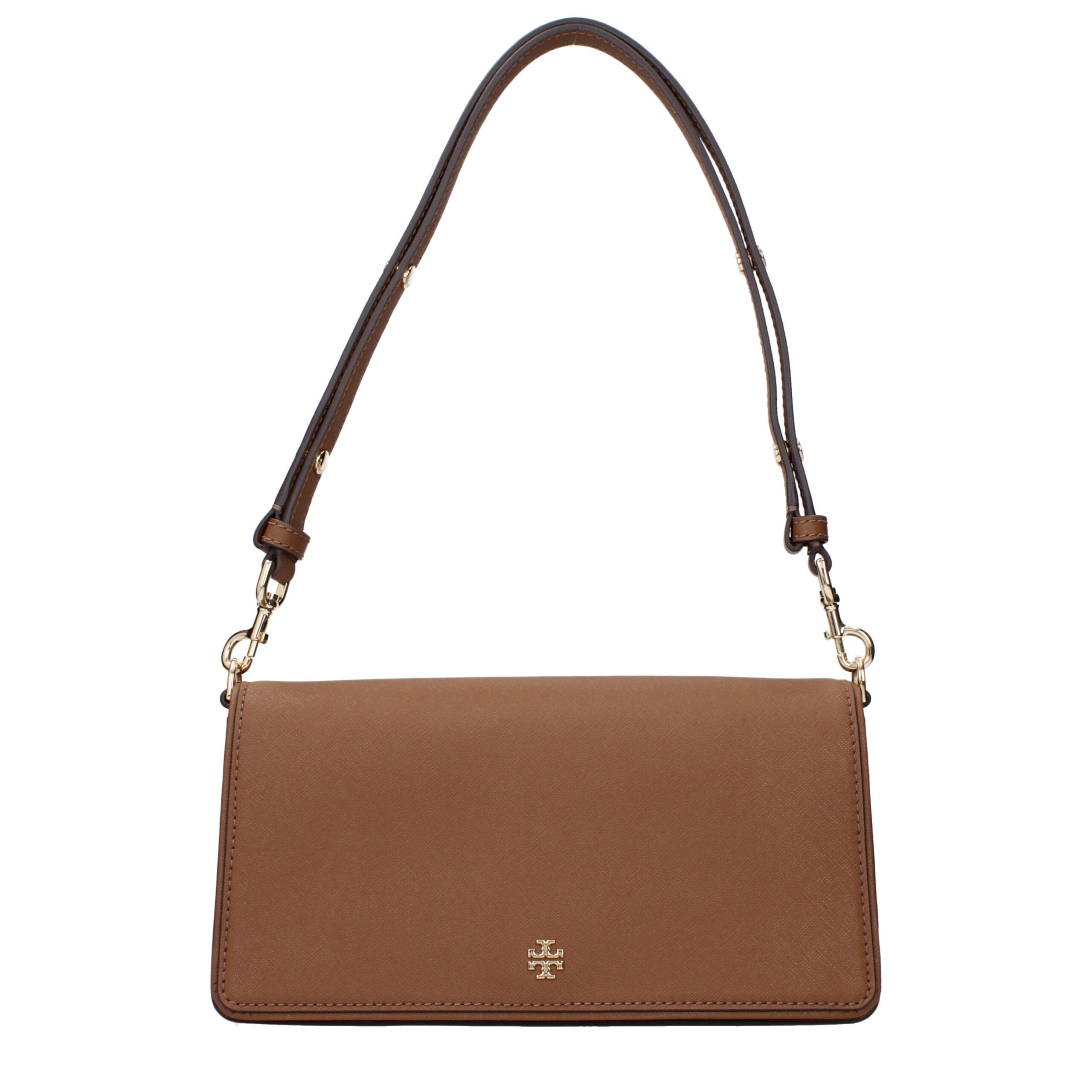 Small Leather Shoulder Bag in Brown