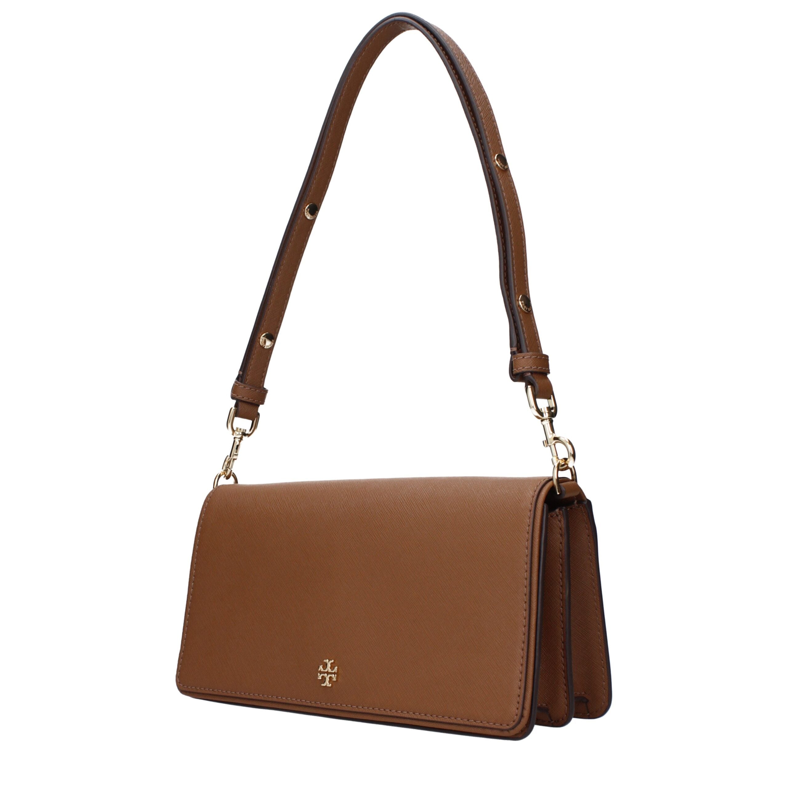 Small Leather Shoulder Bag in Brown