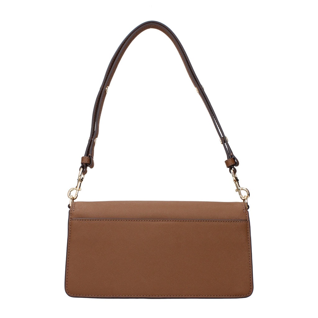 Small Leather Shoulder Bag in Brown