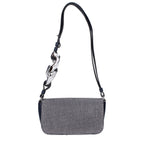 Blue Fabric Shoulder Bag