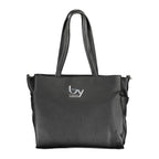 Beige Polyurethane Signature Tote Bag