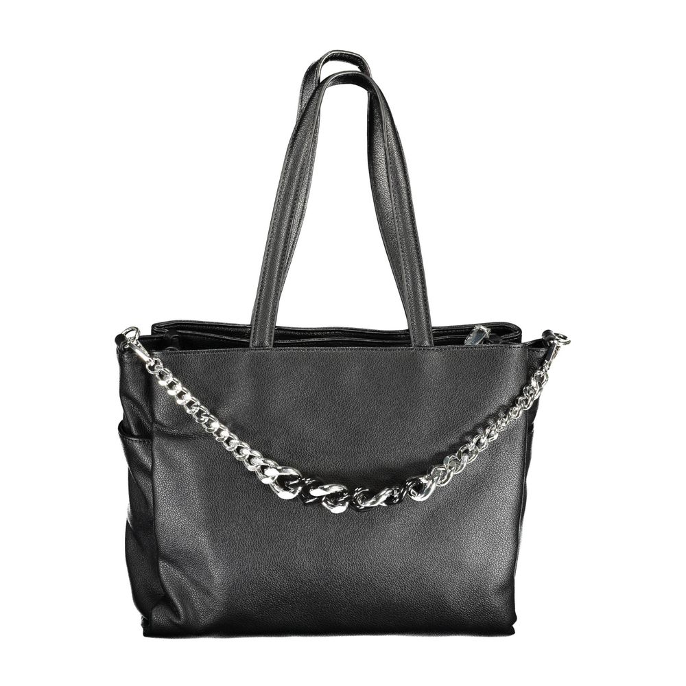 Beige Polyurethane Signature Tote Bag