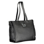 Beige Polyurethane Signature Tote Bag