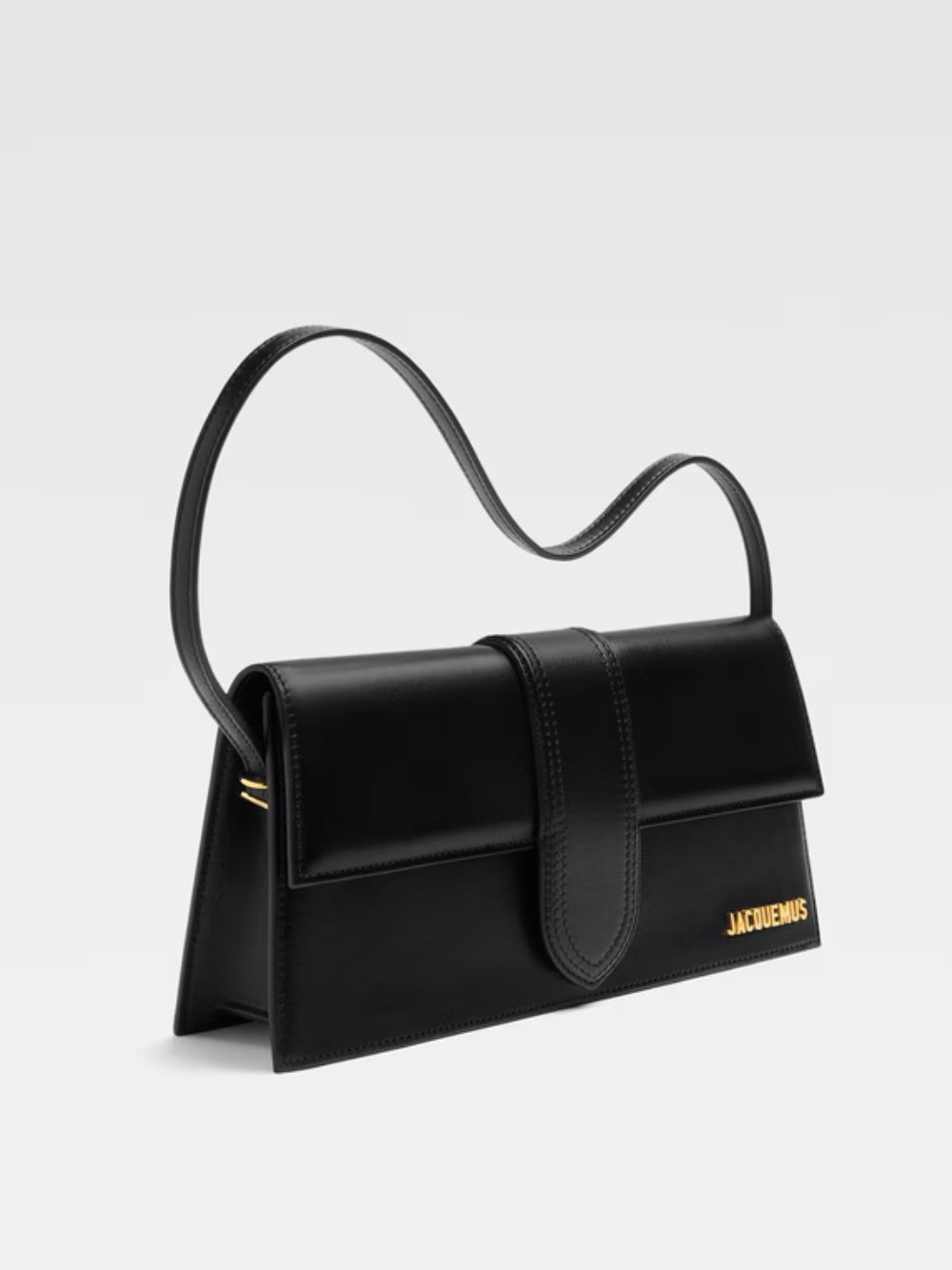 Le Bambino Long Black Leather Bag