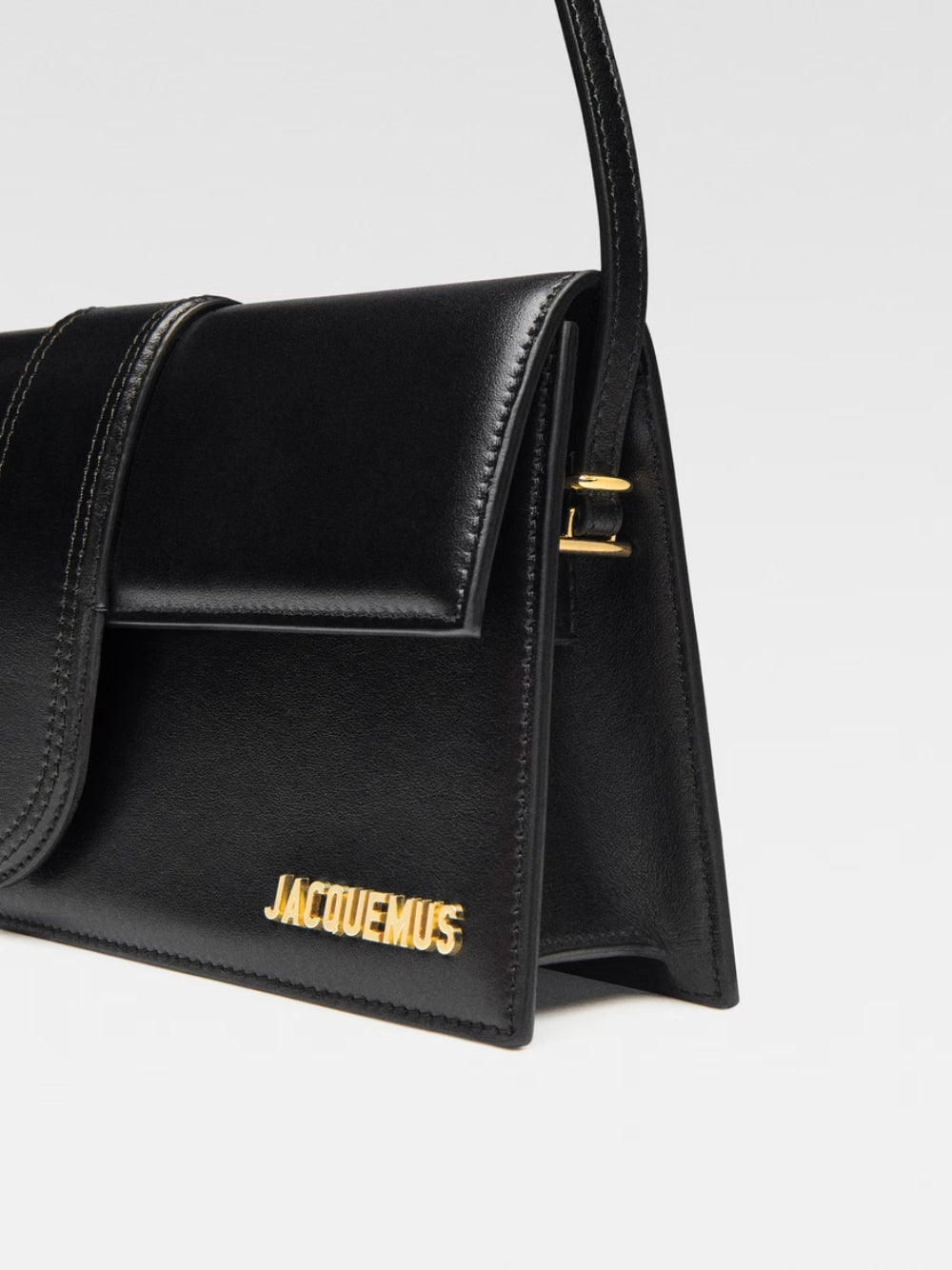 Le Bambino Long Black Leather Bag