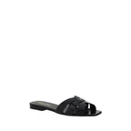Woven Calfskin Square-Toe Sandals