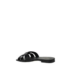 Woven Calfskin Square-Toe Sandals