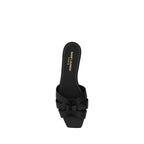 Woven Calfskin Square-Toe Sandals