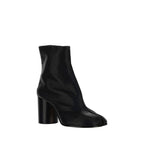 Black Lamb Leather Tabi Ankle Boots
