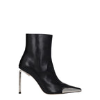 Black Leather Pointy Toe Ankle Boots