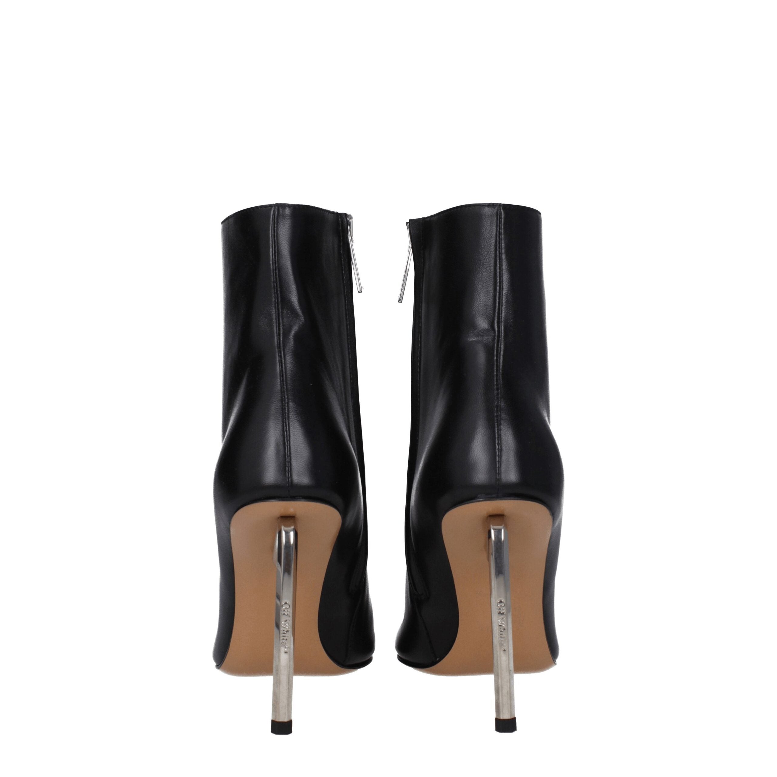 Black Leather Pointy Toe Ankle Boots