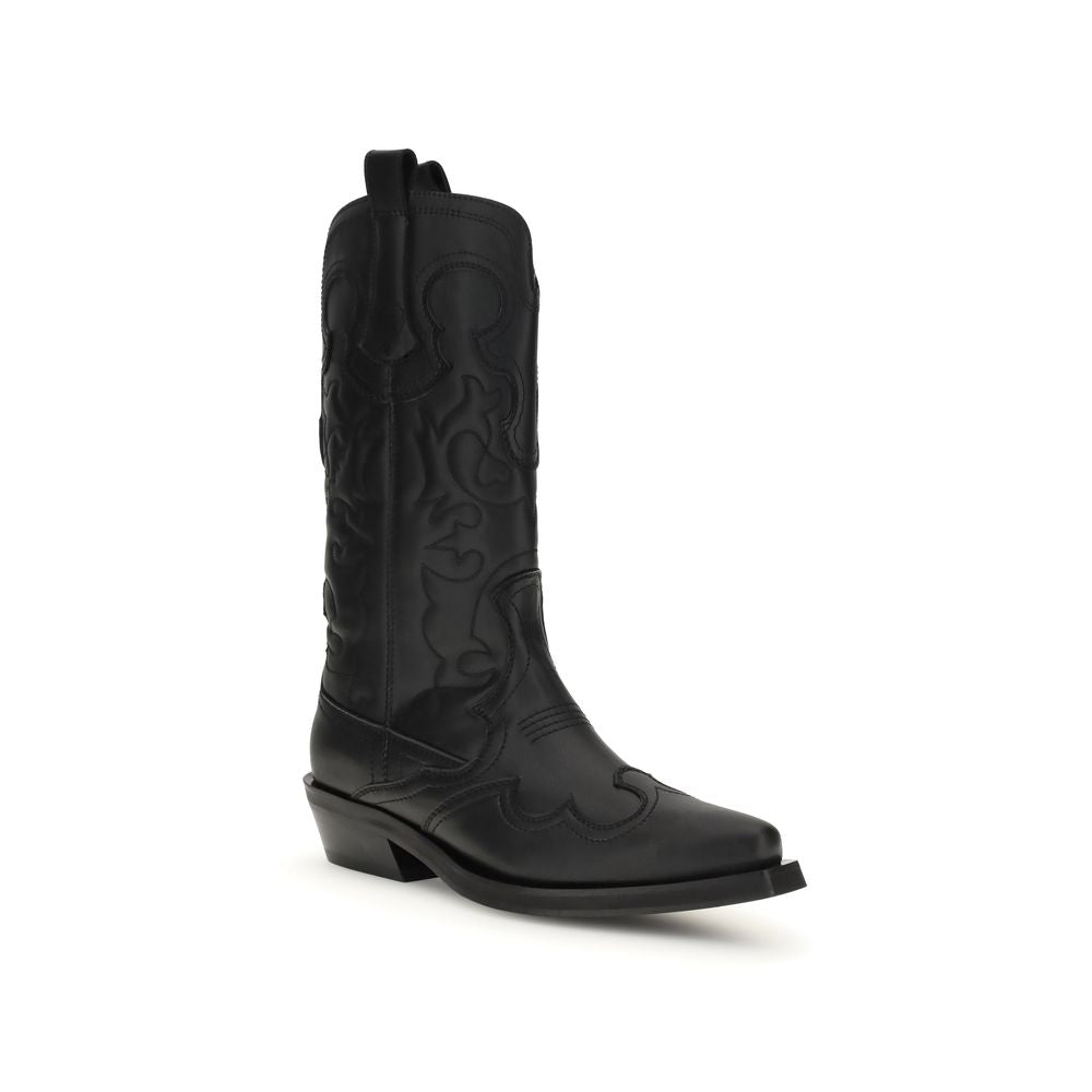 Embroidered Western Recycled Leather Boots