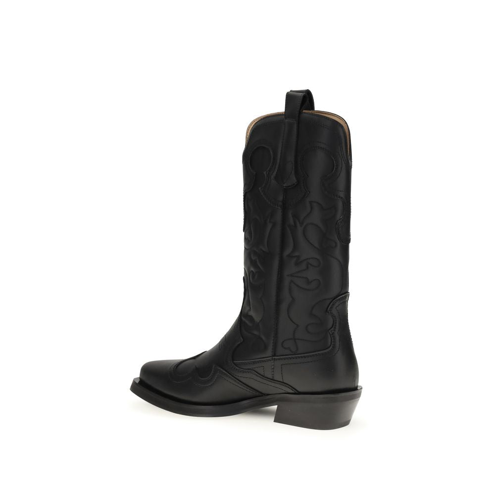 Embroidered Western Recycled Leather Boots