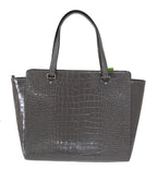 Elissa Bristol Drive Croc Embossed Leather Tote Handbag