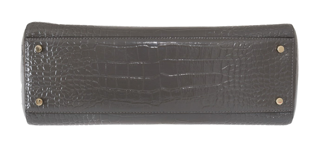 Elissa Bristol Drive Croc Embossed Leather Tote Handbag
