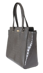 Elissa Bristol Drive Croc Embossed Leather Tote Handbag