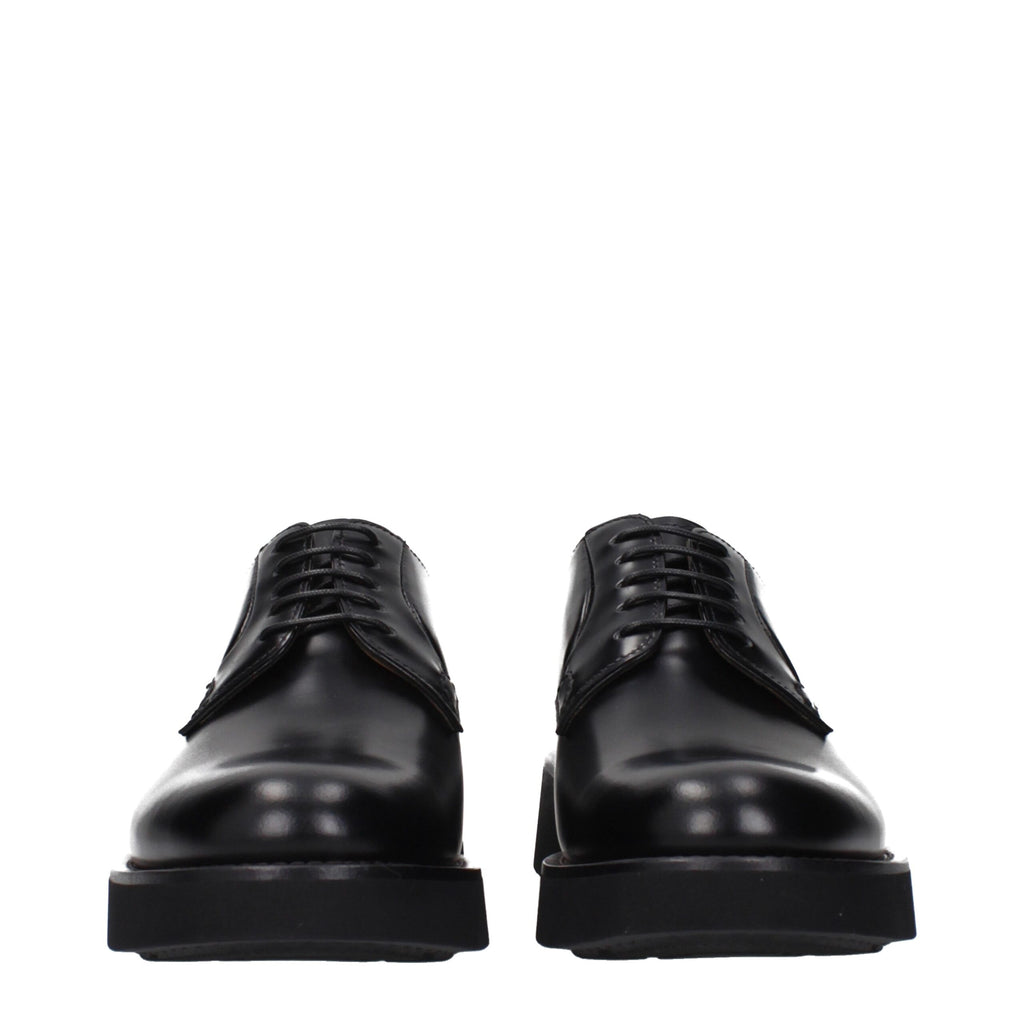 Black Leather Lace‑Up Oxford