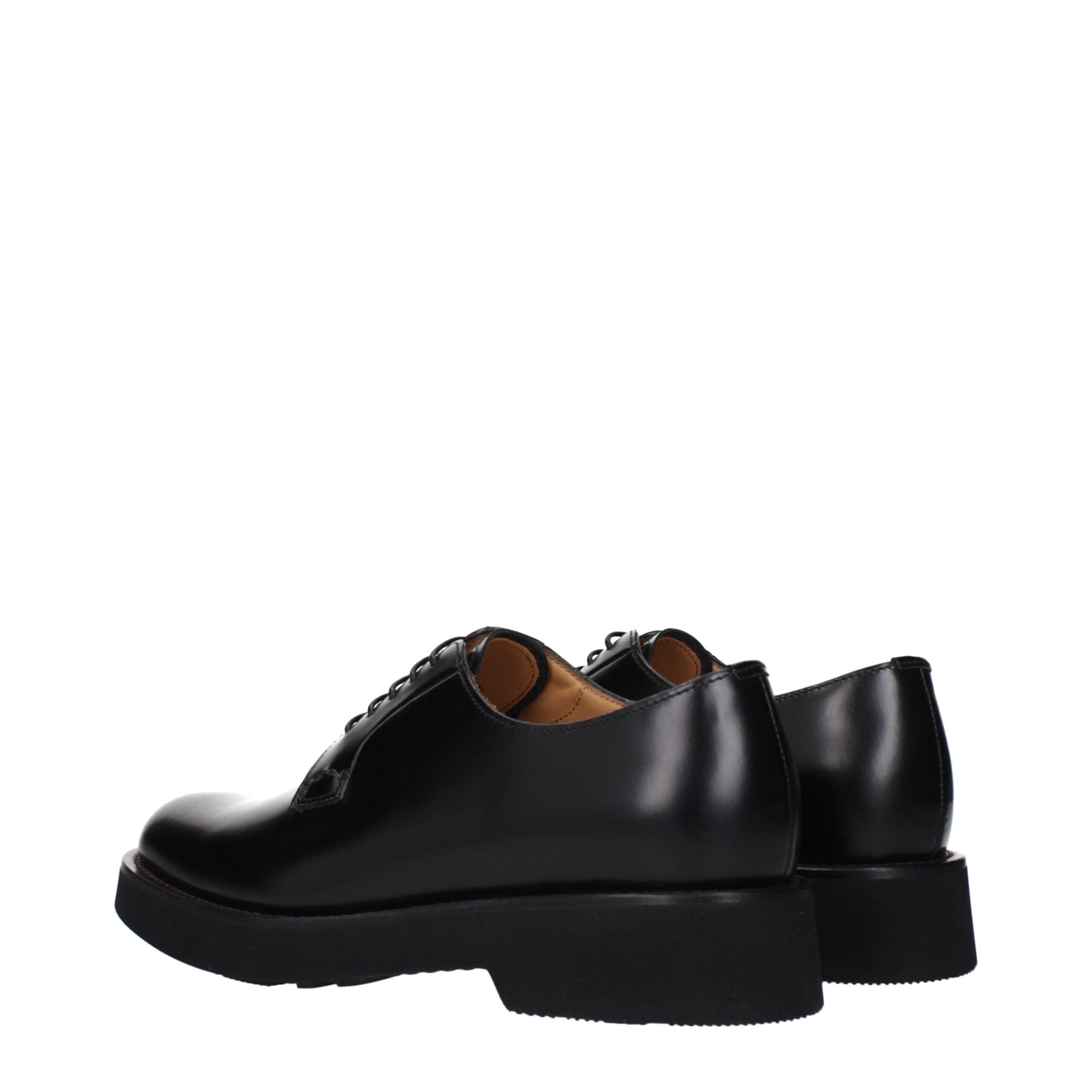 Black Leather Lace‑Up Oxford