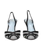 Black Leather Pointy Toe High Heel Pumps