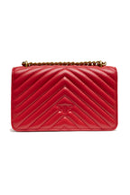 Mini Love Bag One Chevron Shoulder Bag In Red Sheepskin