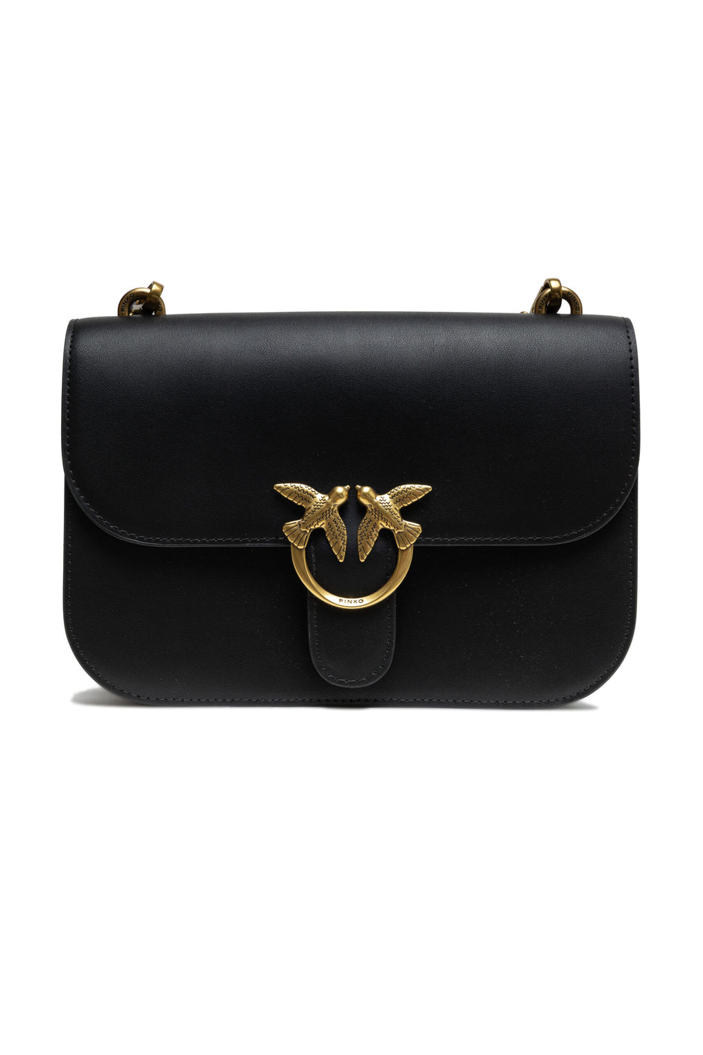 Black Silk-Touch Leather Classic Love Bag Shoulder Bag
