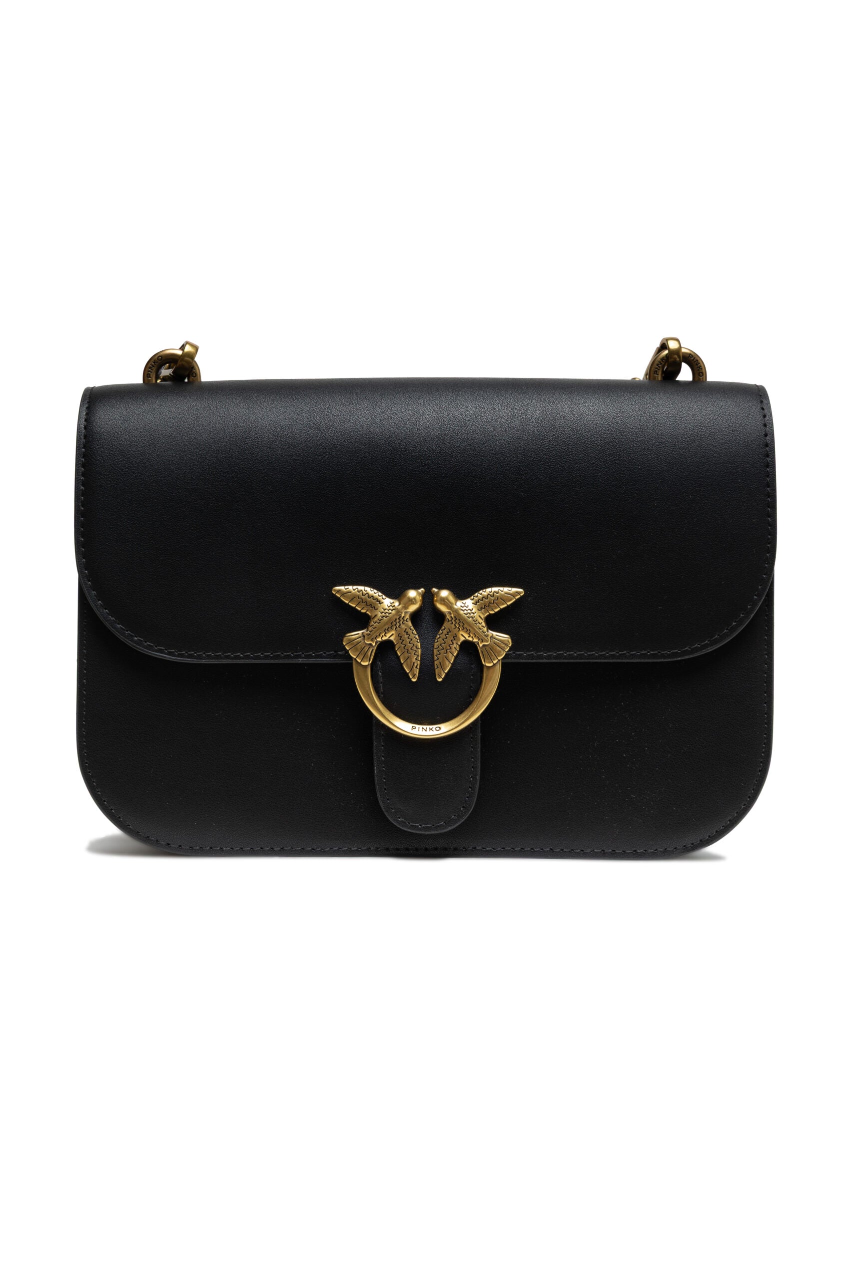 Black Silk-Touch Leather Classic Love Bag Shoulder Bag