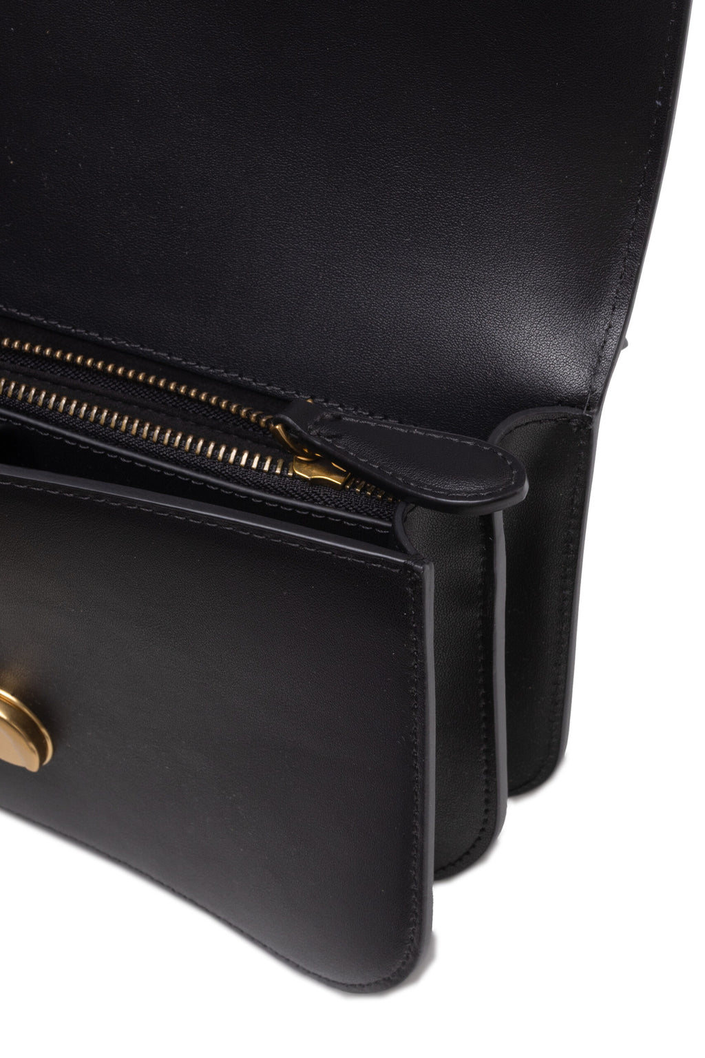 Black Silk-Touch Leather Classic Love Bag Shoulder Bag