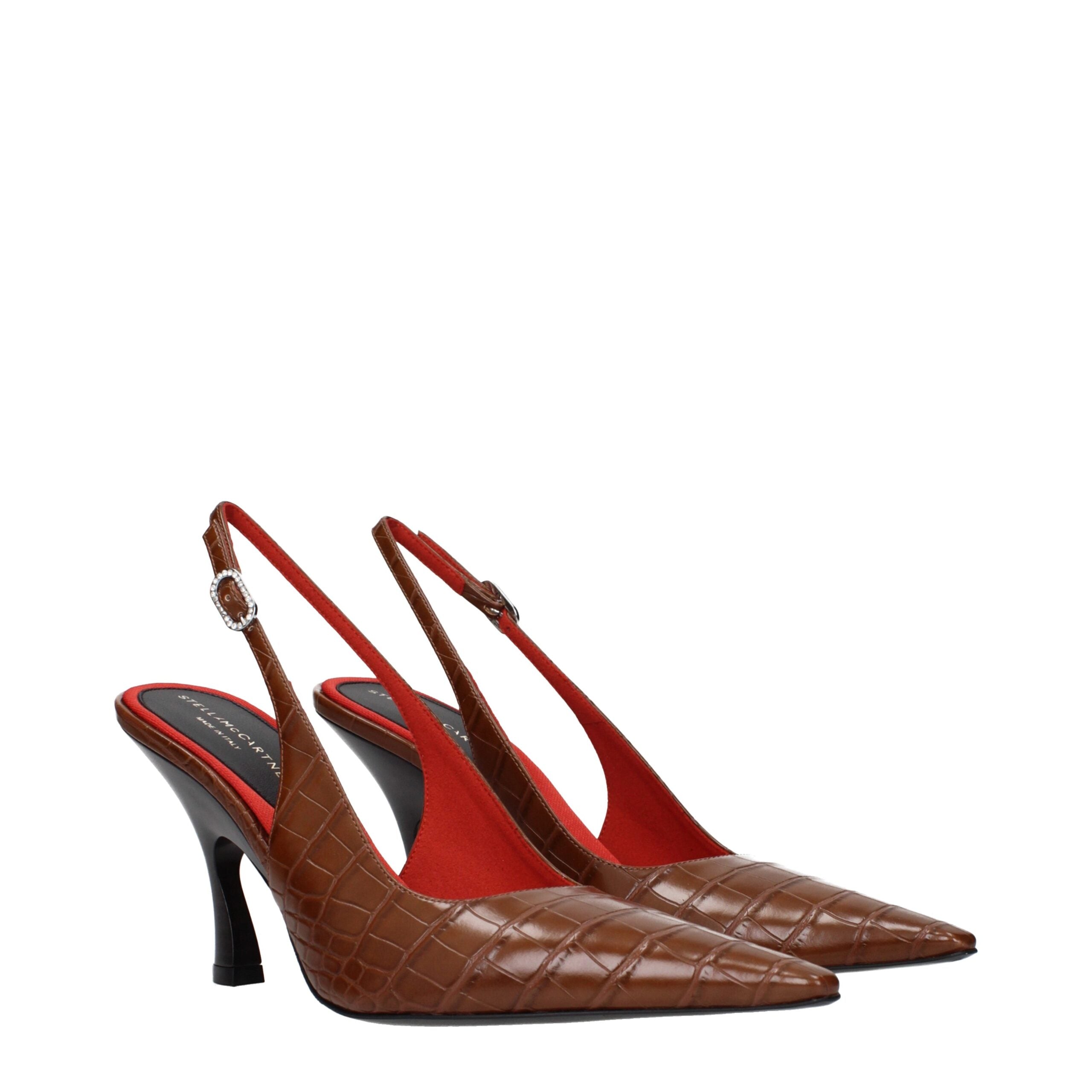 Brown Eco Leather Rhinestone Sandals
