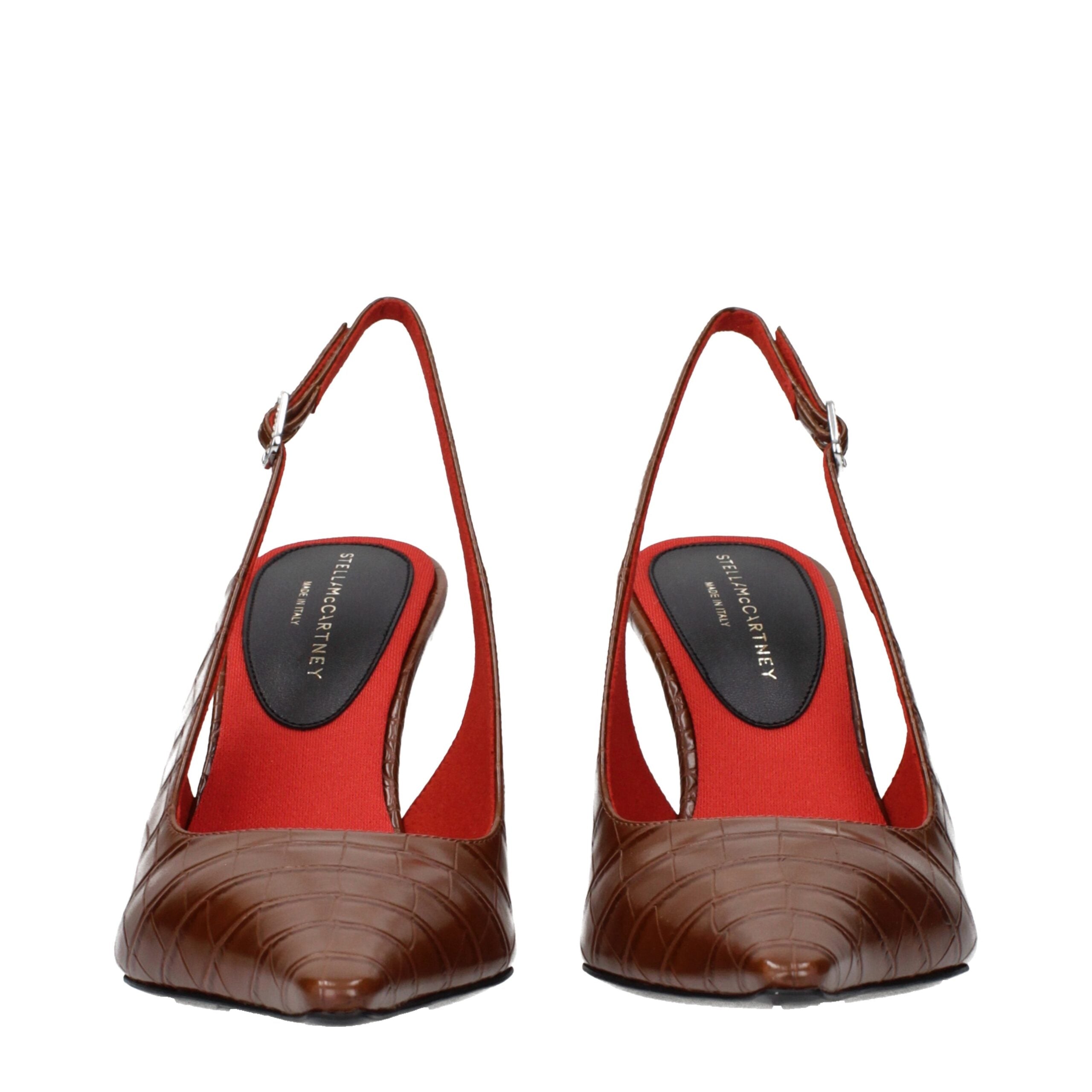 Brown Eco Leather Rhinestone Sandals