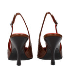 Brown Eco Leather Rhinestone Sandals