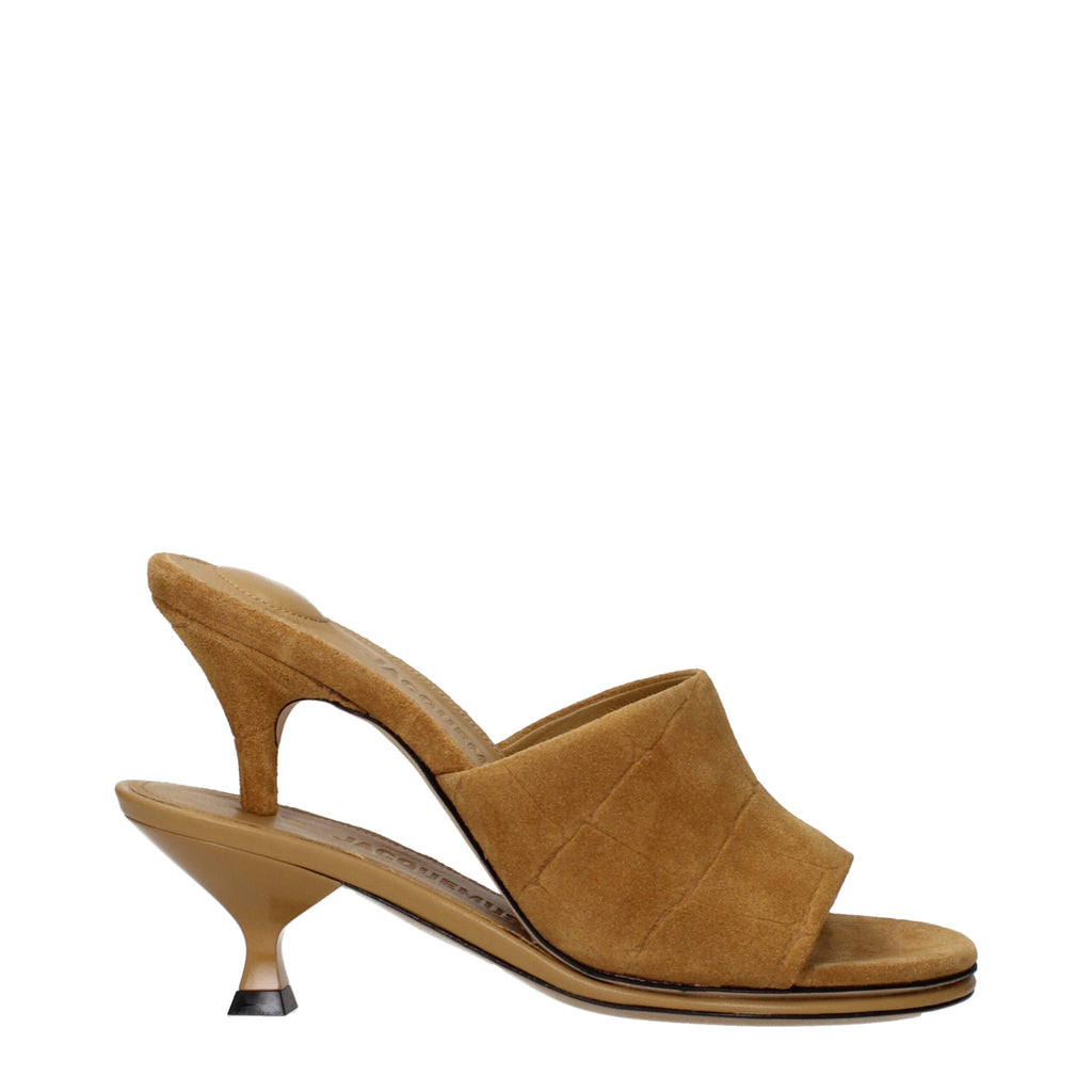 Brown Suede Stiletto Heel Sandals