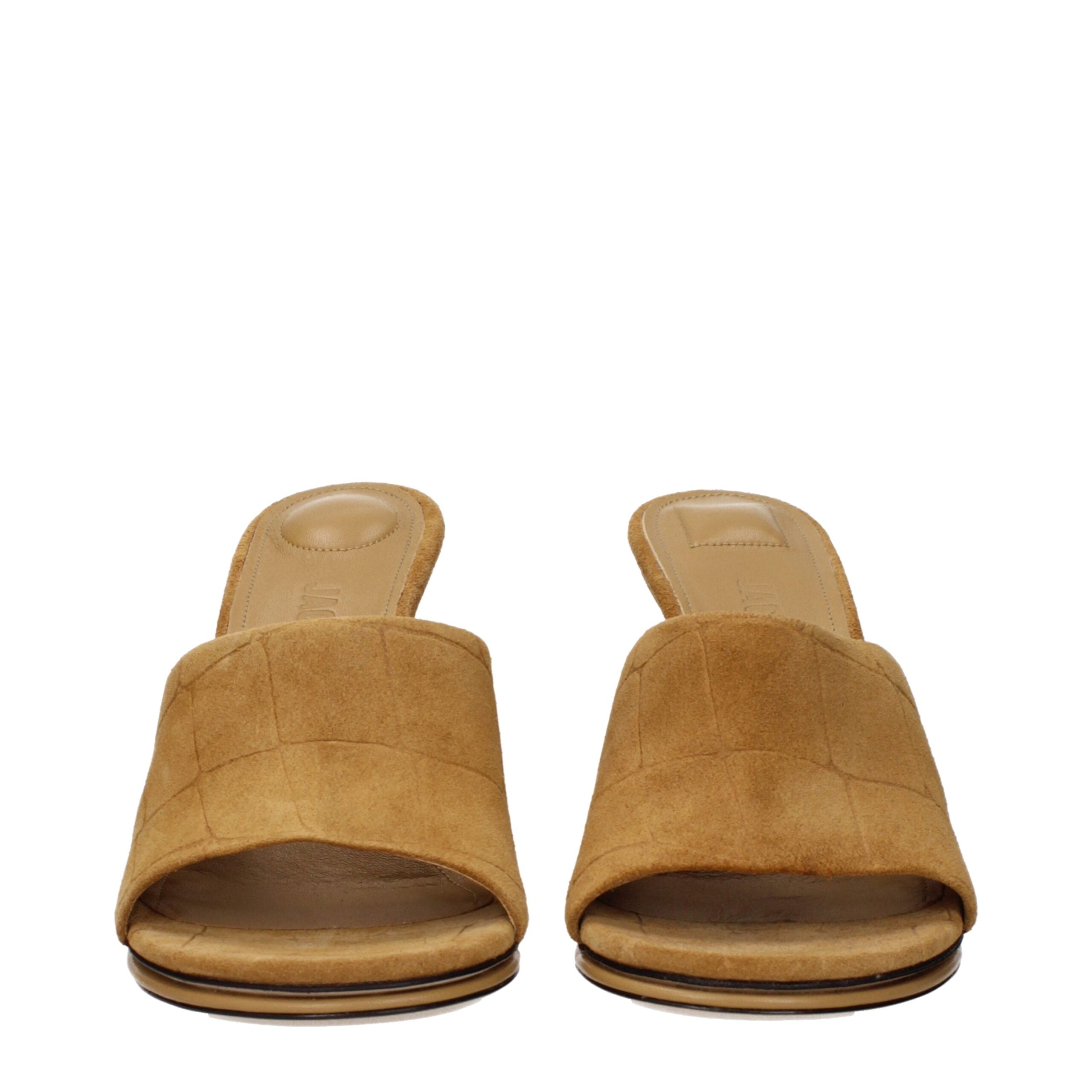 Brown Suede Stiletto Heel Sandals
