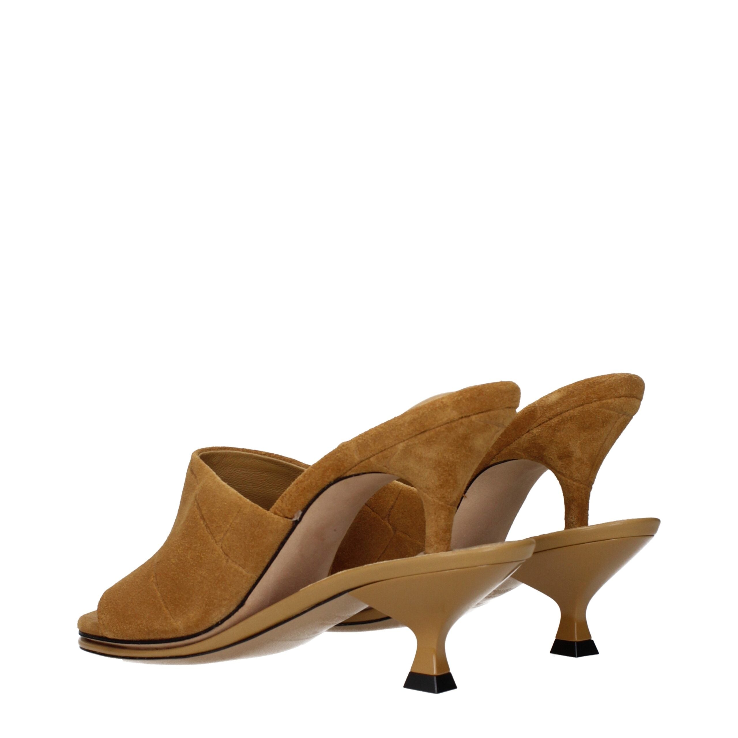 Brown Suede Stiletto Heel Sandals