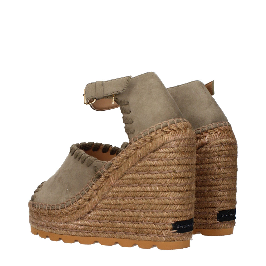 Green Eco Suede Wedge Sandals