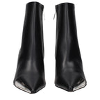 Black Leather Ankle Boots With Vintage Effect